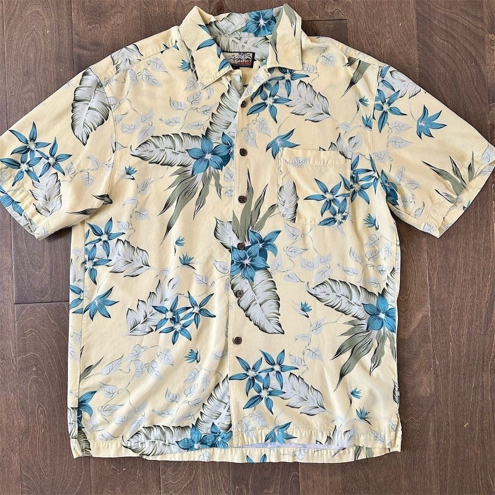 Havana Jack's Cafe Men's Floral Hawaiian Aloha Shirt Size L Multicolor‎